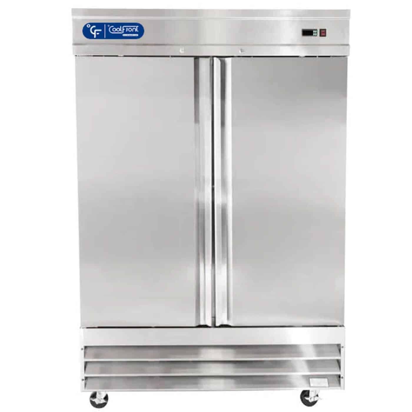 CoolFront Two 2 Door Upright Commercial Stainless Steel Refrigerator 47 Cu.Ft