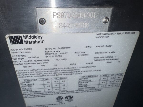 Middleby Marshall PS970g WoW Conveyor Pizza Ovens - Image 8